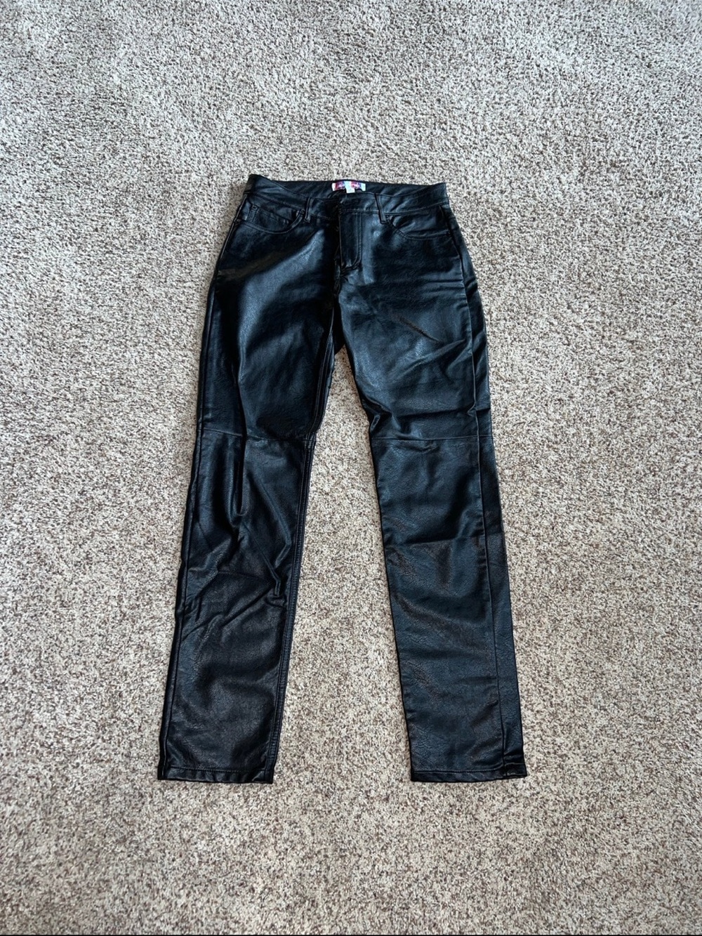 Urban Outfitters Black Faux Leather Straight Leg Pants Size 6